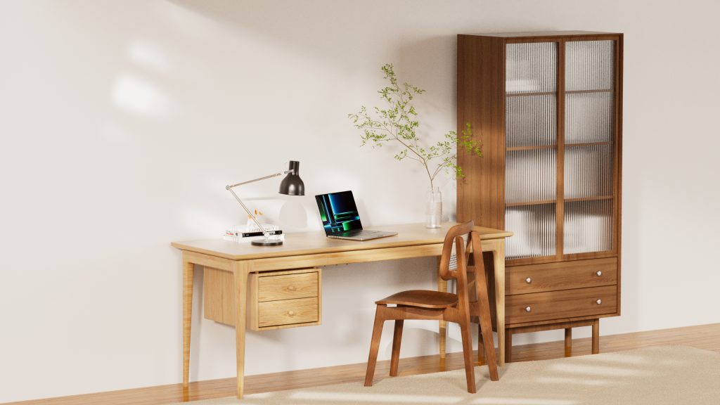 图片[2]-北欧风书房场景 3D 模型（OC+FBX）免费下载，室内设计素材-安主的3D模型库