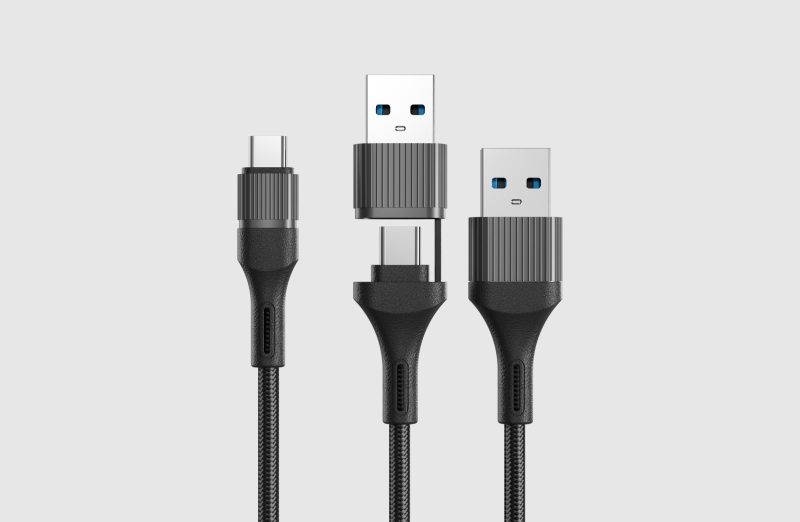 双接口数据线高精度3D模型（FBX+OC/RS渲染，即拿即用）-安主的3D模型库