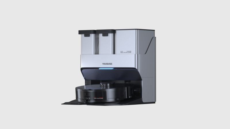 超写实扫地机器人基站 OC 渲染 + FBX 模型：金属质感 + 机械细节-安主的3D模型库