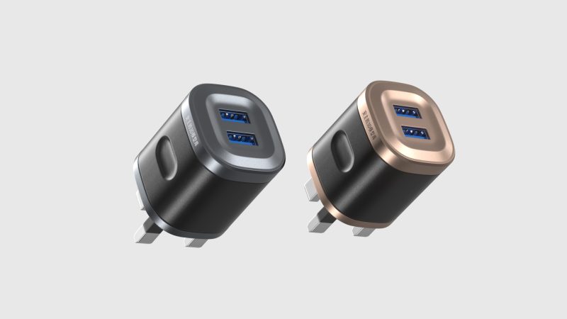 双口金属快充头：极简质感里的安全充电担当（OC+FBX）免费下载-安主的3D模型库