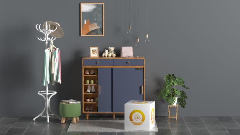 现代玄关场景 3D 模型（OC+FBX）免费下载，家居设计素材-安主的3D模型库