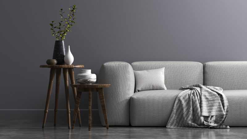 极简灰调沙发软装场景 3D 模型（OC+FBX）免费下载-安主的3D模型库