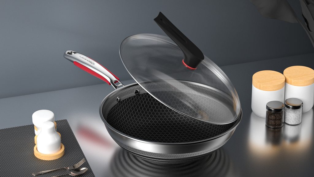 不锈钢蜂窝炒锅厨房场景 3D 模型（OC+FBX）免费下载-安主的3D模型库